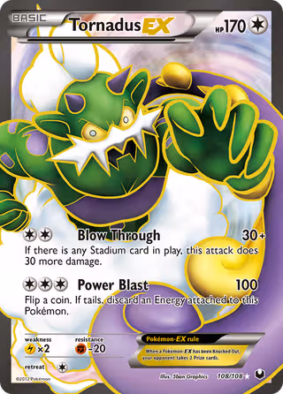 Tornadus-EX 108/108 Pokemon card