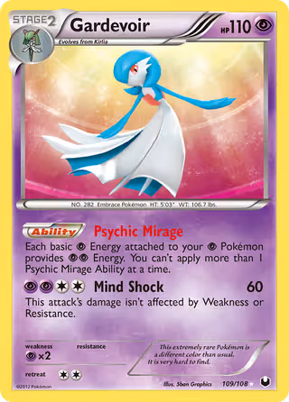 Gardevoir 109/108 Pokemon card