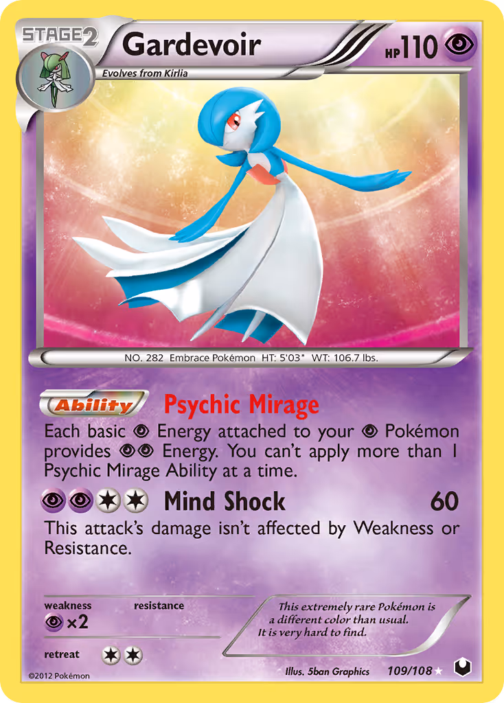 Gardevoir 109/108 Pokemon card