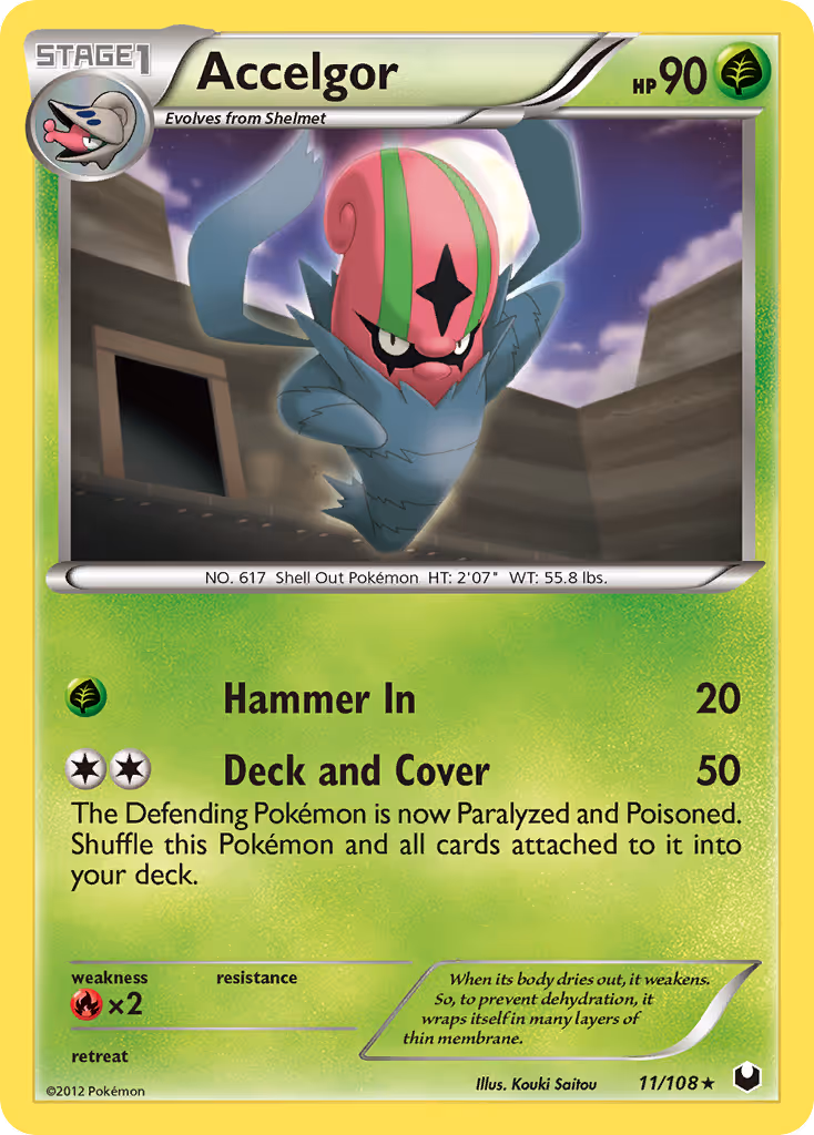 Accelgor 11/108 Pokemon card