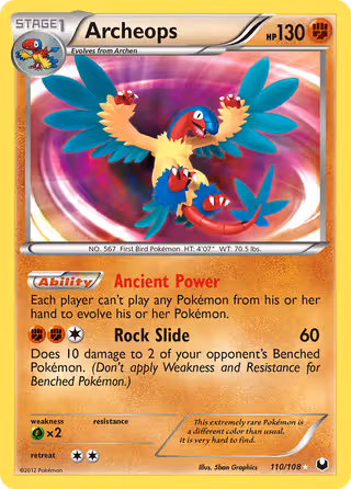 Archeops 110/108 Pokemon card