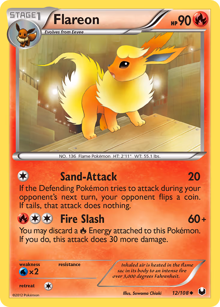 Flareon 12/108 Pokemon card