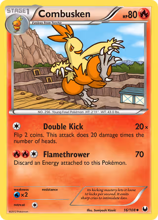 Combusken 16/108 Pokemon card