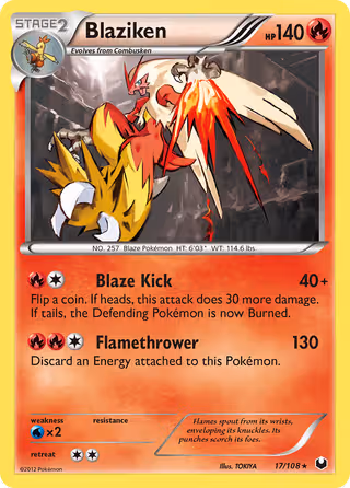 Blaziken 17/108 Pokemon card