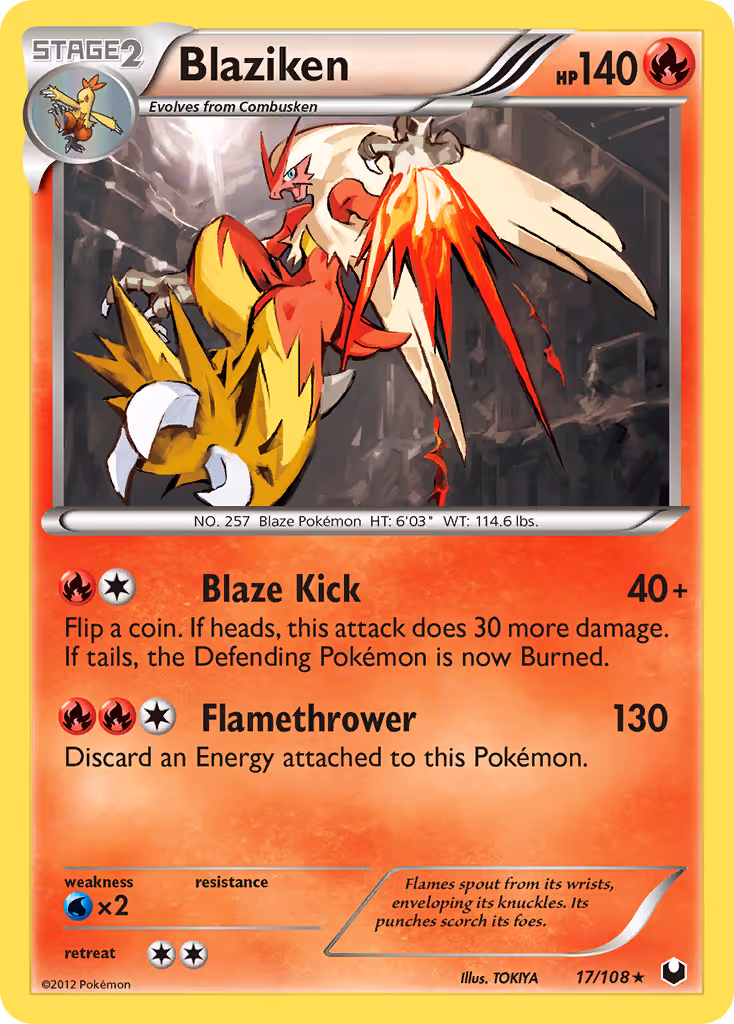 Blaziken 17/108 Pokemon card