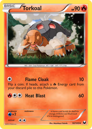 Torkoal 18/108 Pokemon card