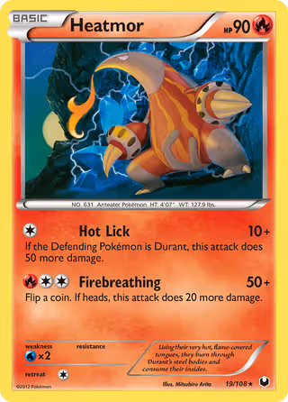 Heatmor 19/108 Pokemon card