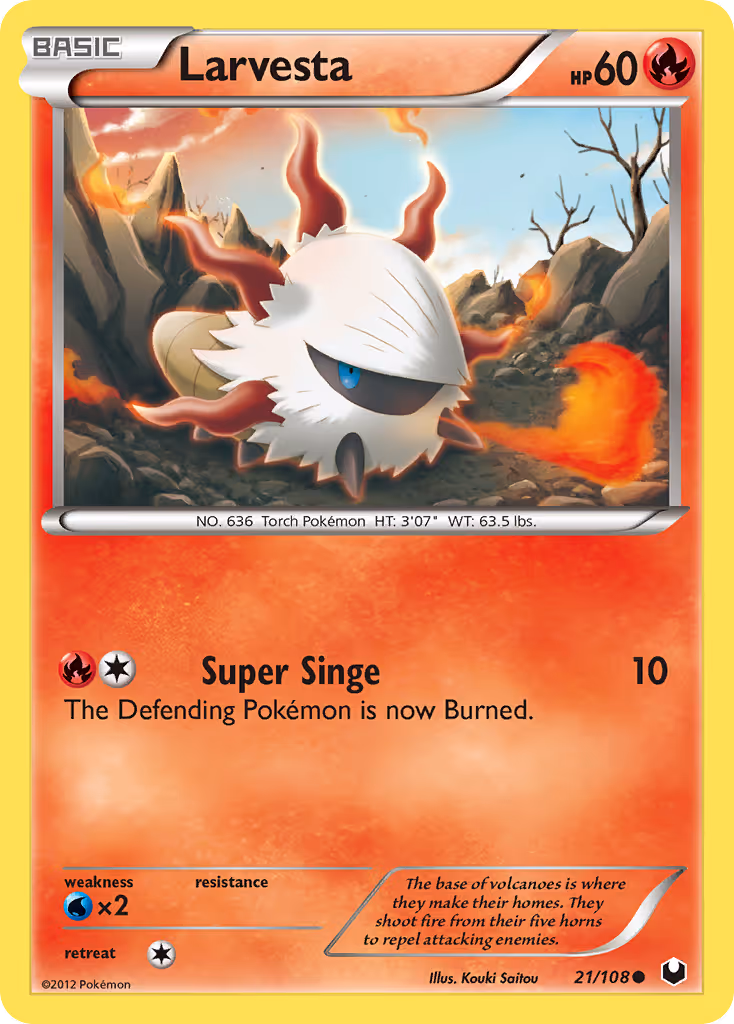 Larvesta 21/108 Pokemon card