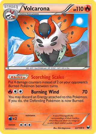 Volcarona 22/108 Pokemon card