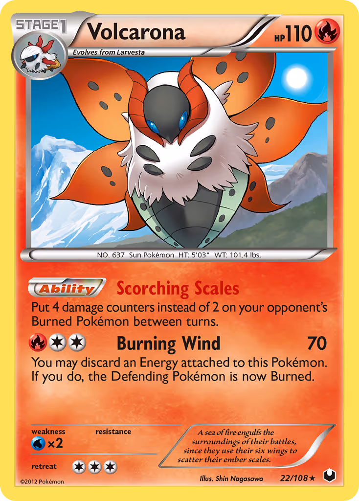 Volcarona 22/108 Pokemon card