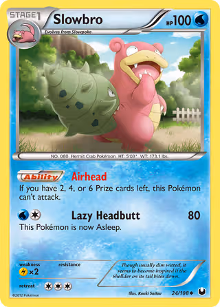 Slowbro 24/108 Pokemon card