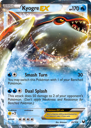 Kyogre-EX 26/108 Pokemon card