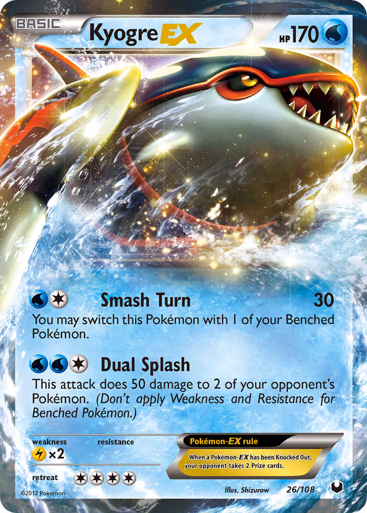 Kyogre-EX 26/108 Pokemon card