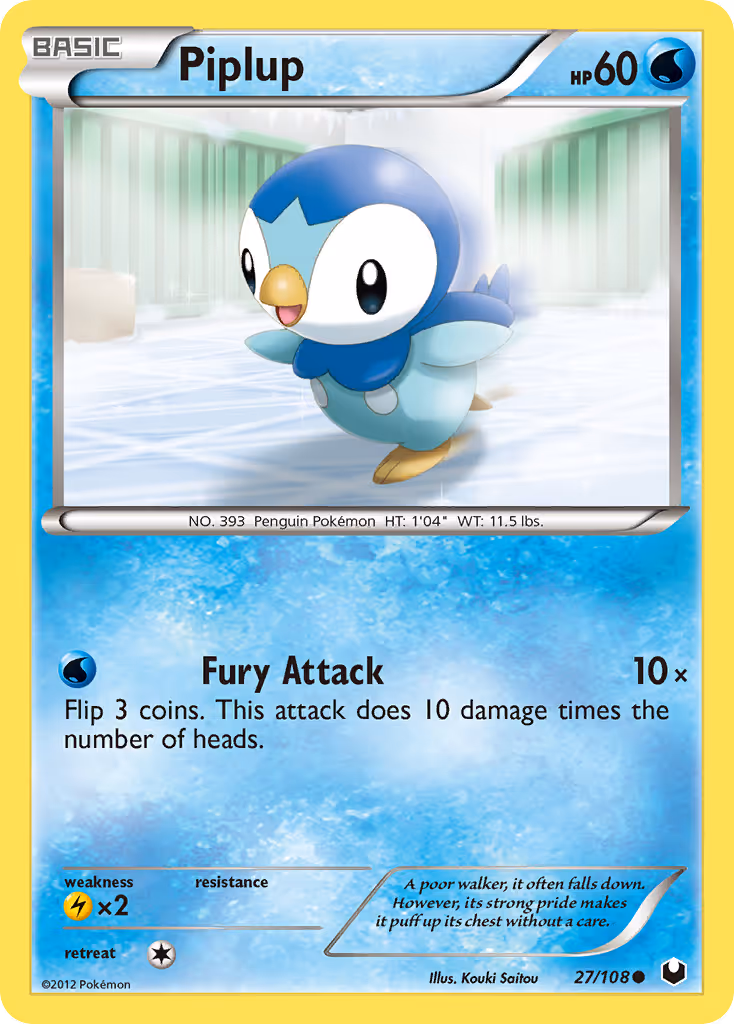 Piplup 27/108 Pokemon card