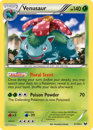 Venusaur 3/108 Pokemon card