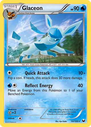 Glaceon 30/108 Pokemon card