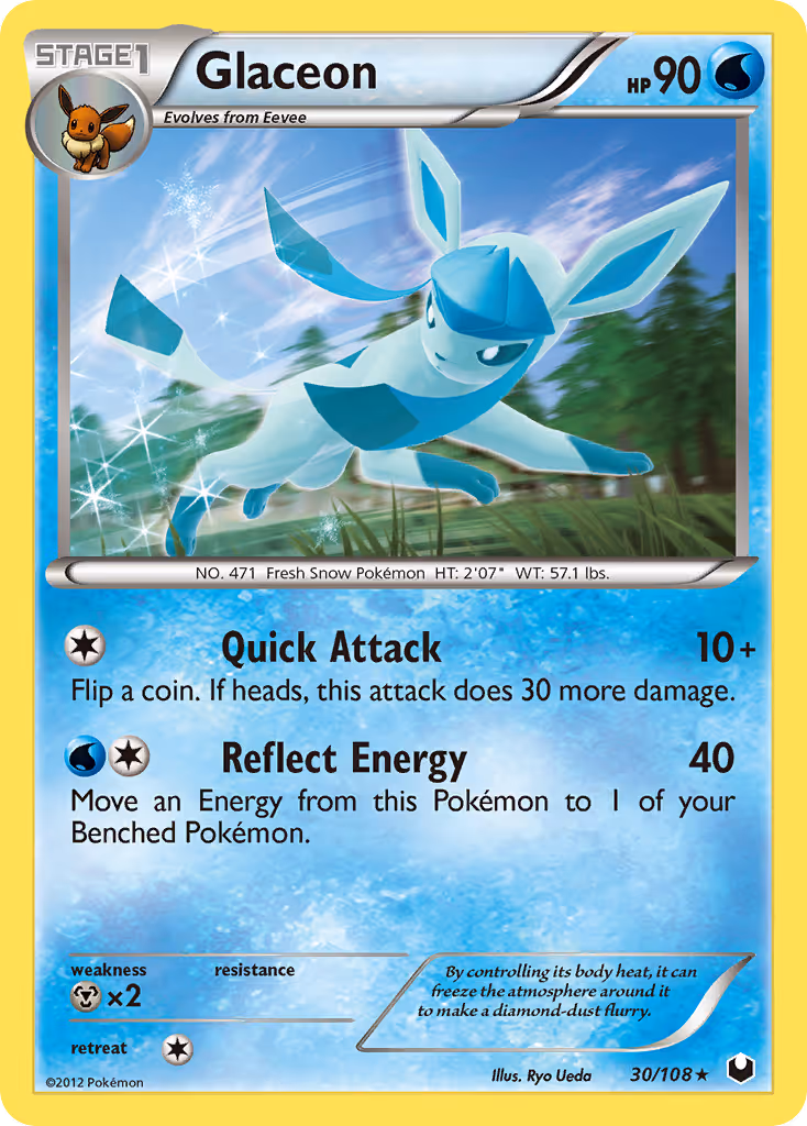 Glaceon 30/108 Pokemon card