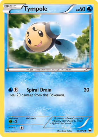 Tympole 31/108 Pokemon card