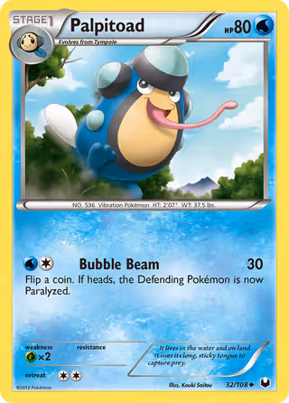 Palpitoad 32/108 Pokemon card