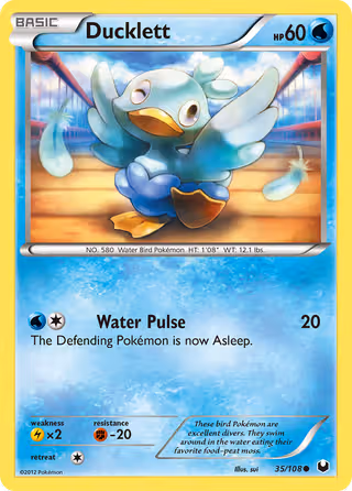 Ducklett 35/108 Pokemon card