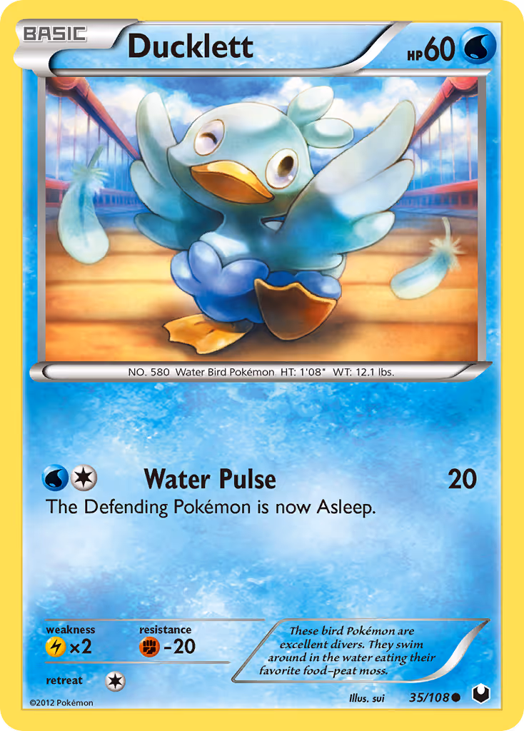 Ducklett 35/108 Pokemon card