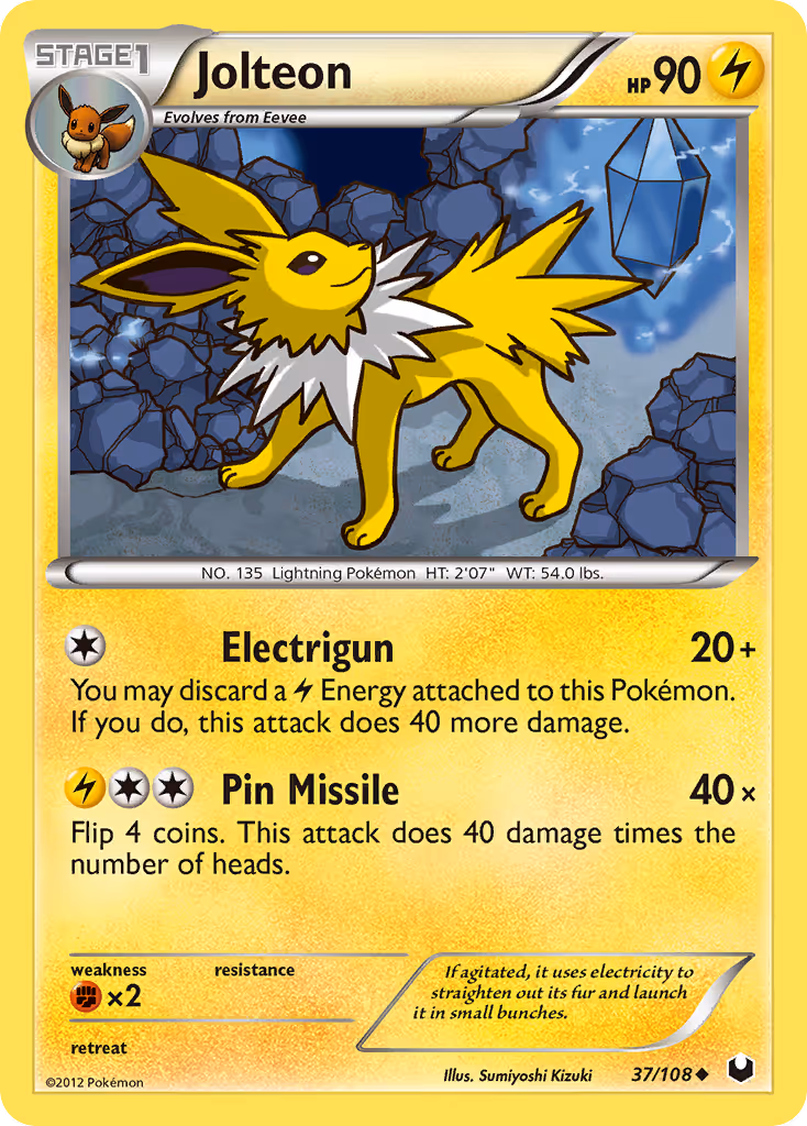Jolteon 37/108 Pokemon card