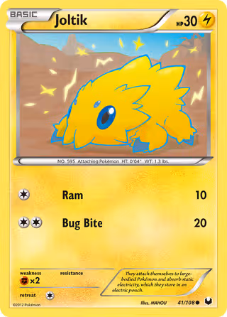 Joltik 41/108 Pokemon card