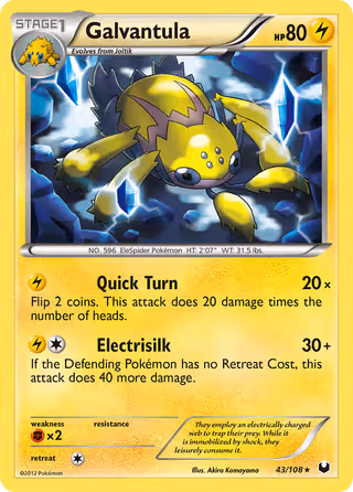 Galvantula 43/108 Pokemon card