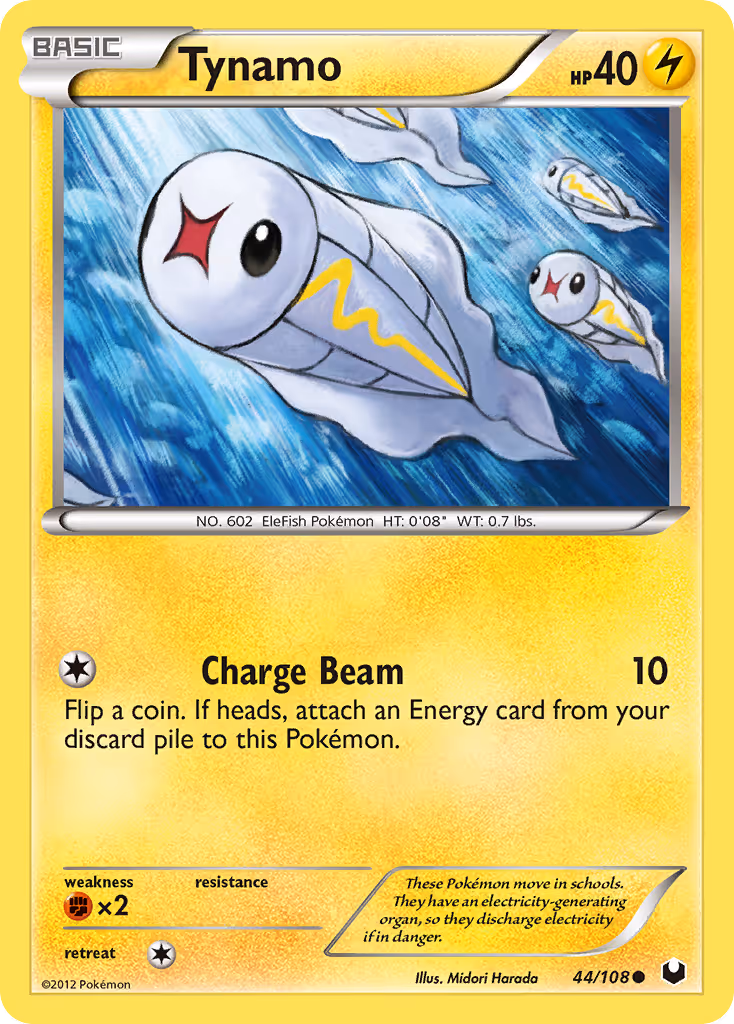 Tynamo 44/108 Pokemon card