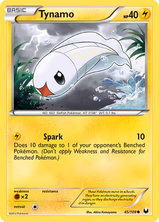 Tynamo 45/108 Pokemon card