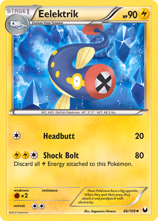 Eelektrik 46/108 Pokemon card