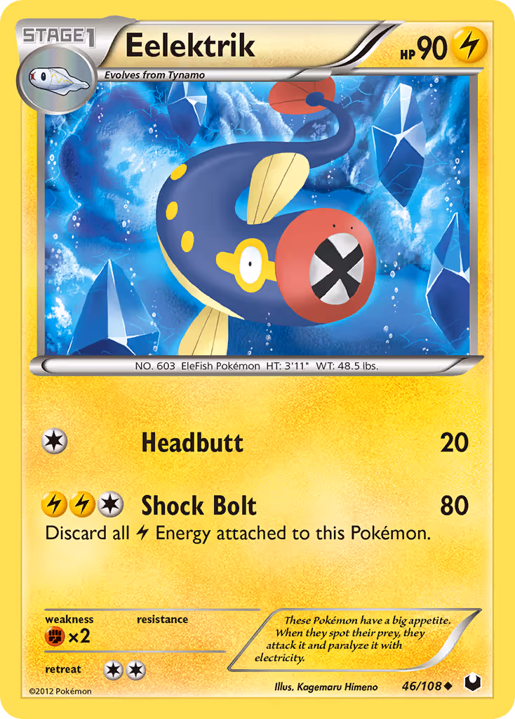Eelektrik 46/108 Pokemon card