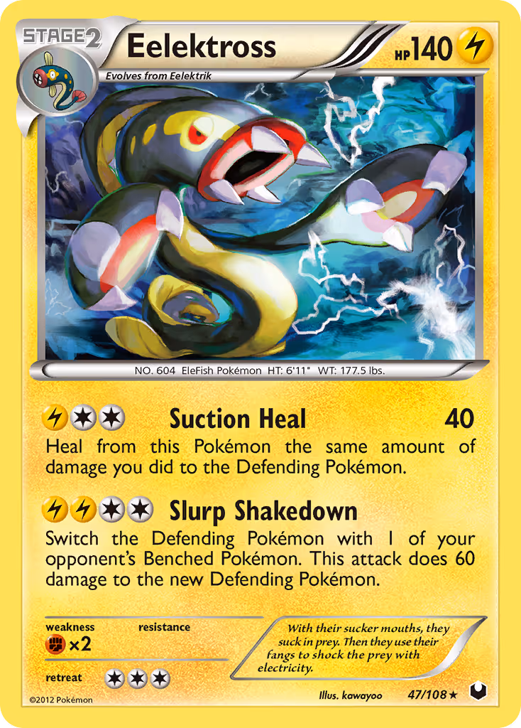 Eelektross 47/108 Pokemon card