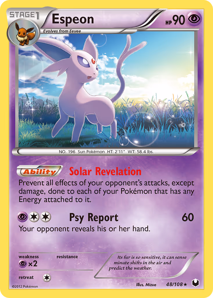 Espeon 48/108 Pokemon card