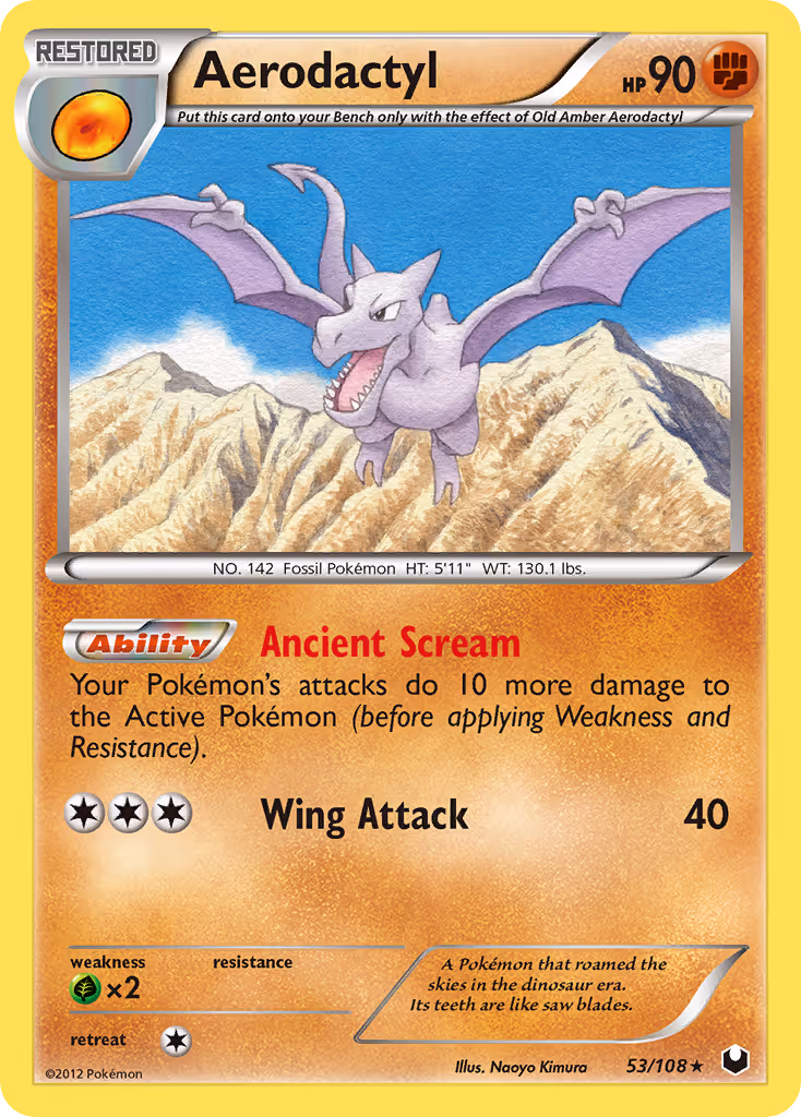 Aerodactyl 53/108 Pokemon card