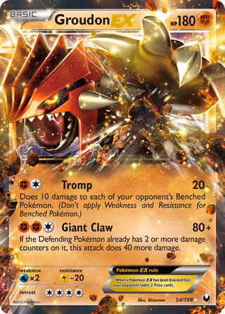 Groudon-EX 54/108 Pokemon card