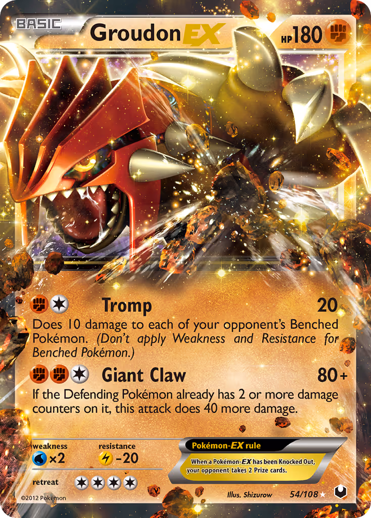 Groudon-EX 54/108 Pokemon card