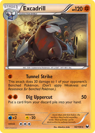 Excadrill 56/108 Pokemon card