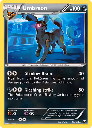 Umbreon 60/108 Pokemon card
