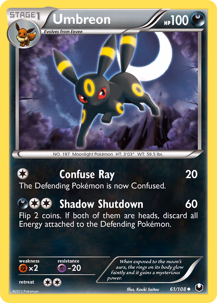 Umbreon 61/108 Pokemon card