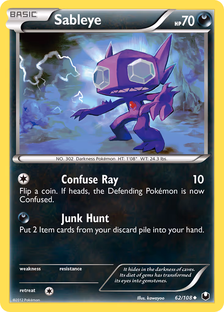 Sableye 62/108 Pokemon card