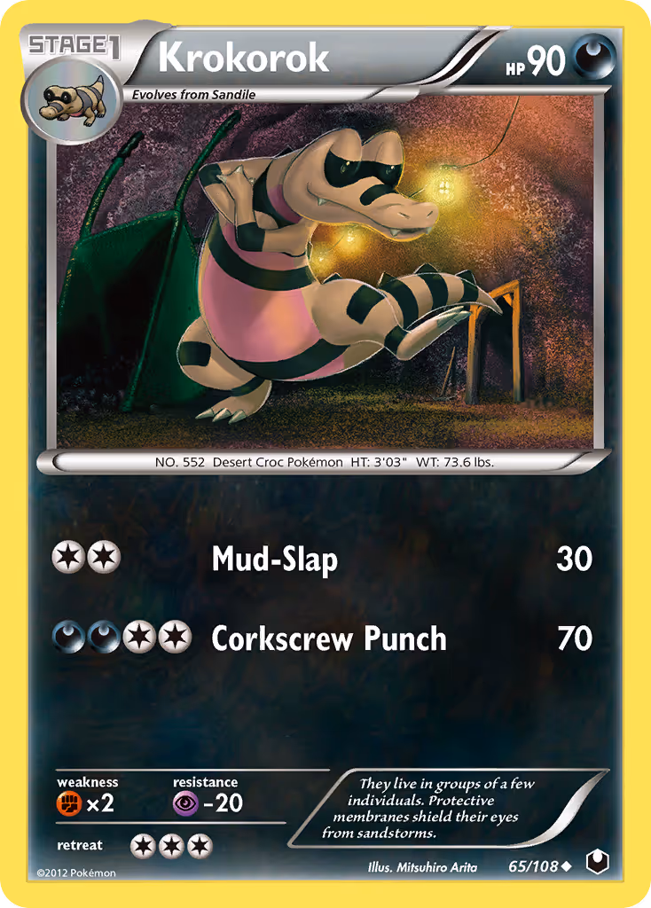 Krokorok 65/108 Pokemon card