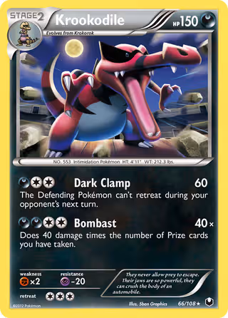 Krookodile 66/108 Pokemon card