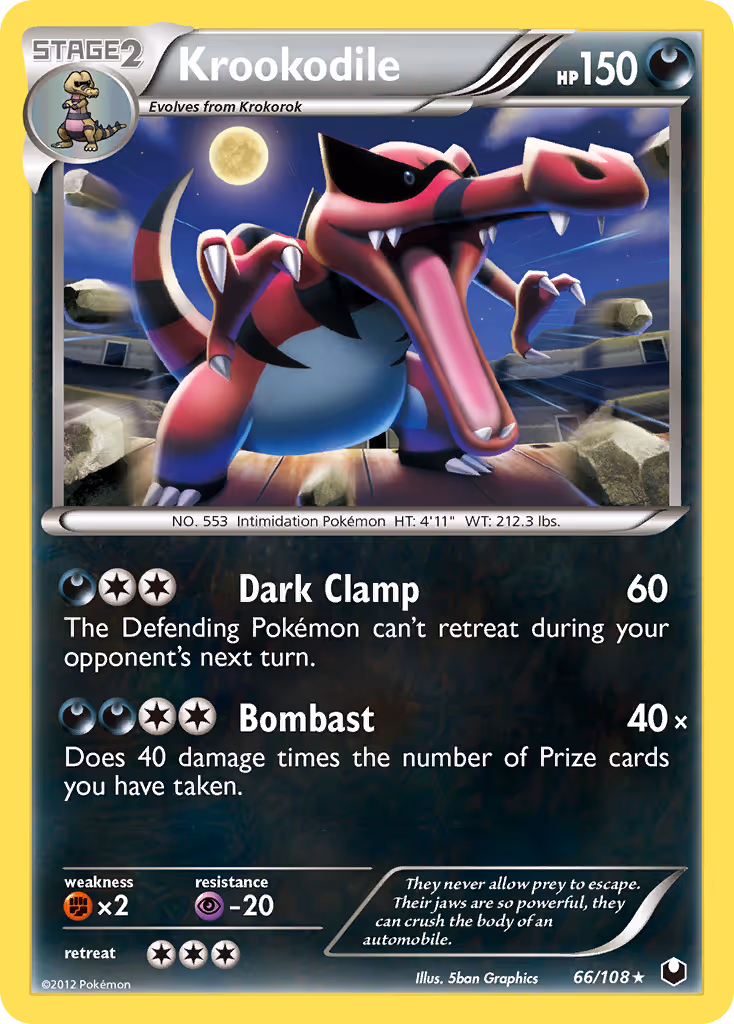 Krookodile 66/108 Pokemon card