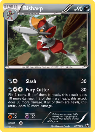 Bisharp 72/108 Pokemon card