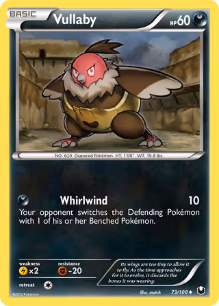 Vullaby 73/108 Pokemon card