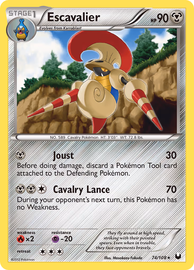 Escavalier 74/108 Pokemon card