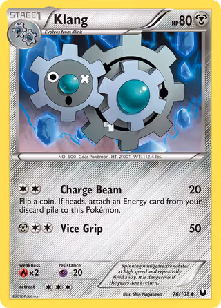 Klang 76/108 Pokemon card