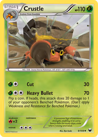 Crustle 8/108 Pokemon card