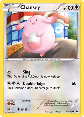 Chansey 80/108 Pokemon card